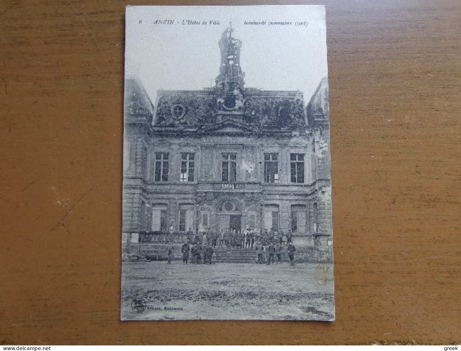 France / Anzin, L'hotel De Ville Bombardé Novembre 1918 --> Ne Pas écrit - Anzin