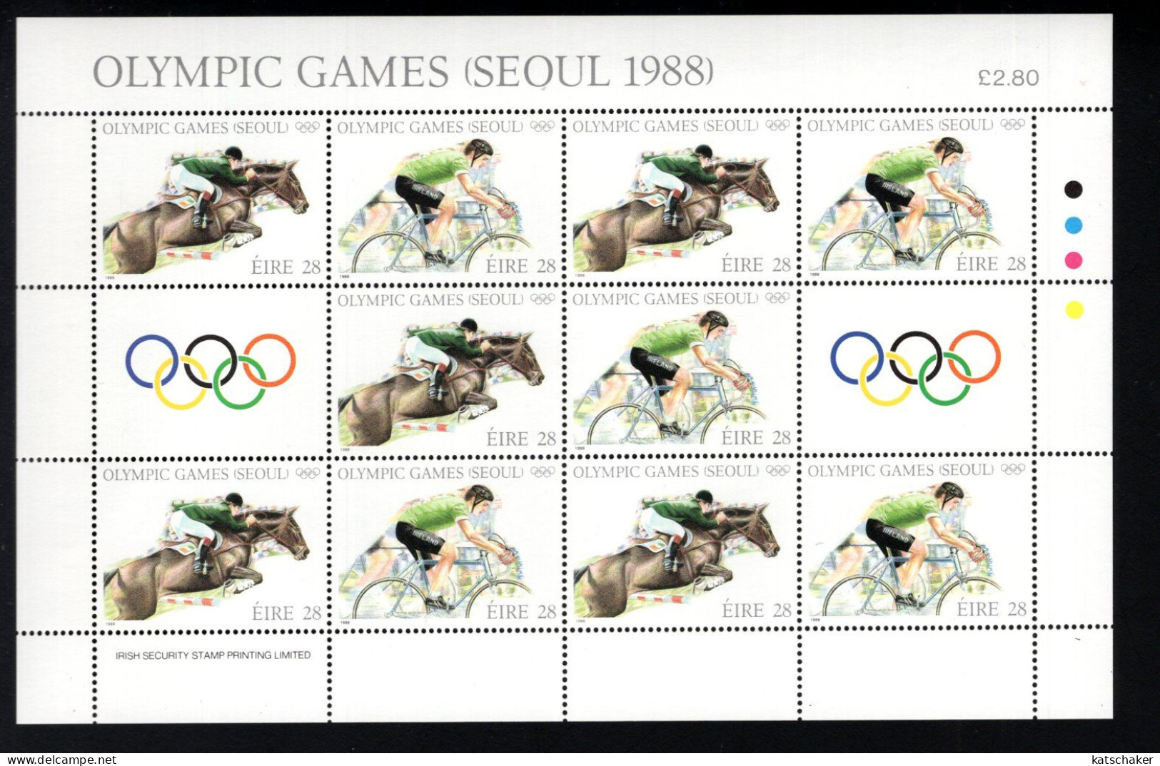 1997017721 1988  SCOTT 712 713 (XX) POSTFRIS  MINT NEVER HINGED - SUMMER OLYMPICS SEOUL SHEET AND TWO LABELS - Nuovi