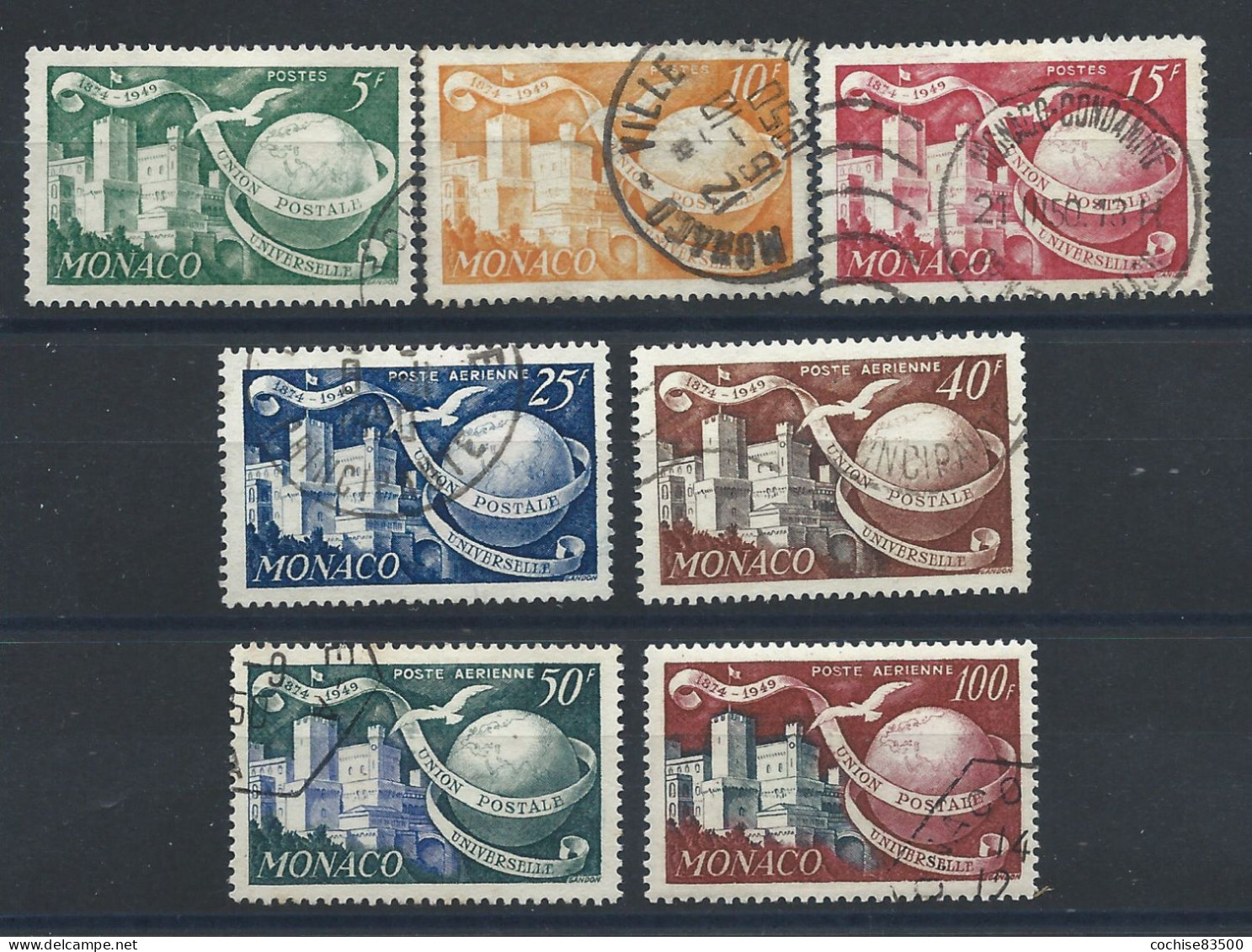 Monaco N°332/33 + PA 45/48 Obl (FU) 1948/49 - 75éme Anniversaire De L'U.P.U. - Used Stamps