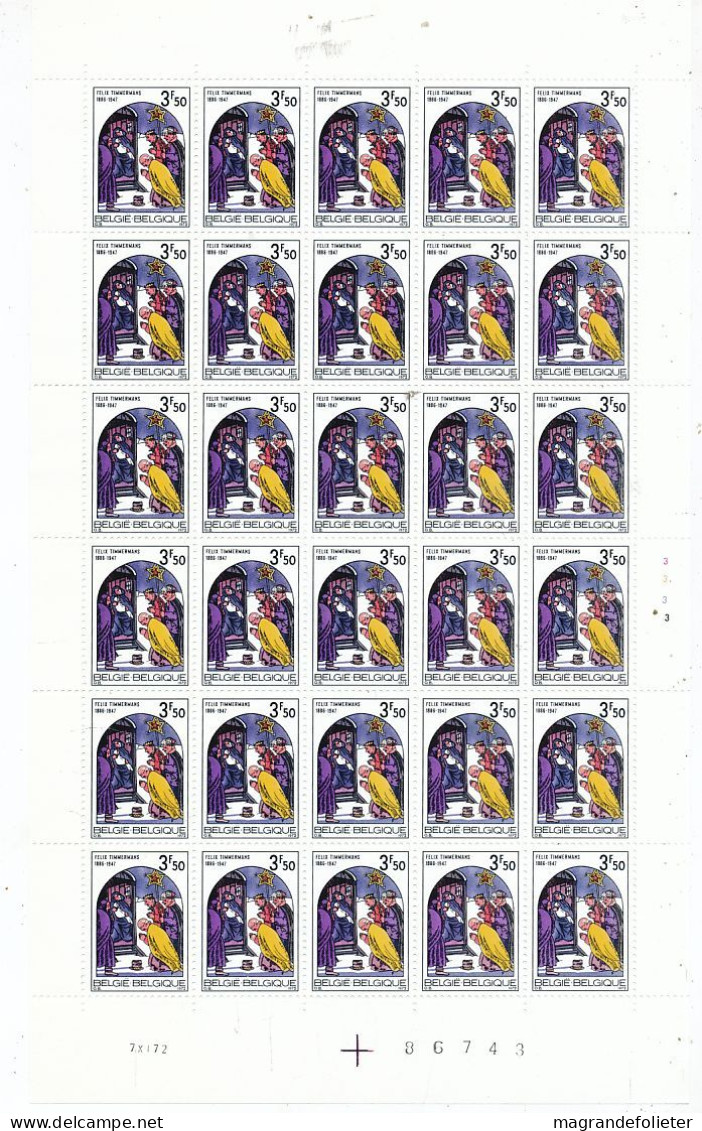 TIMBRE  ZEGEL STAMP BELGIQUE PLANCHE  30 X LE No 1650 NOËL  XX - Ohne Zuordnung