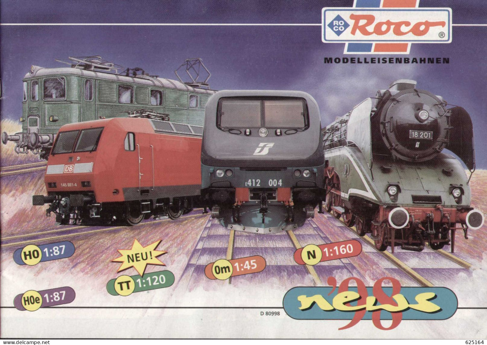 Catalogue ROCO NEWS 1998 Spur HO 1/87  TT 1/120  0m 1 /45- N 1/160- HOe 1/87 - German