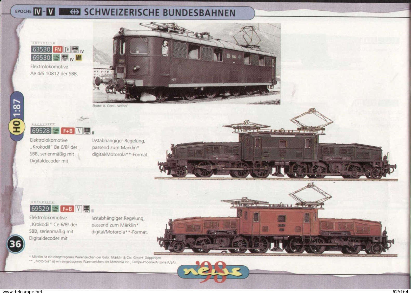 Catalogue ROCO NEWS 1998 Spur HO 1/87  TT 1/120  0m 1 /45- N 1/160- HOe 1/87 - Allemand