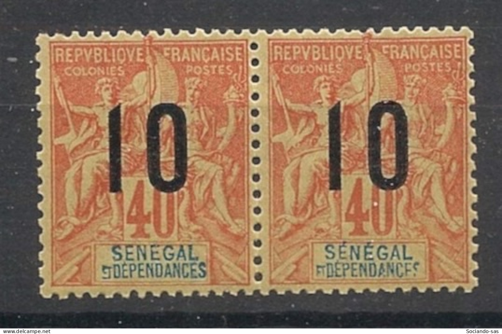 SENEGAL - 1912 - N°YT 50 - Type Groupe 10 Sur 40c - VARIETE Sans S T.a.n. - Neuf Luxe ** / MNH - Unused Stamps