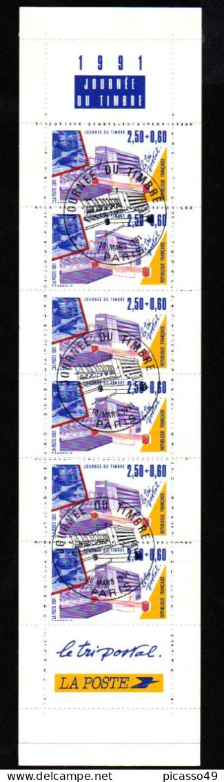 Carnet Journée Du Timbre 1991 N° 2689A Oblitéré ** Non Plié Complet Avec Couverture ( Voir Description) - Stamp Day