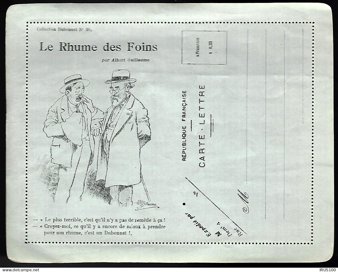 MÉDECINE - CARTE LETTRE PUBLICITAIRE - LE RHUME DES FOINS -  - Medicine