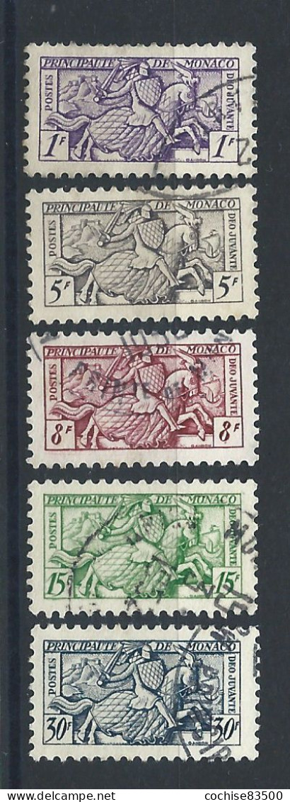 Monaco N°371/75 Obl (FU) 1951 - Sceau Du Prince - Used Stamps