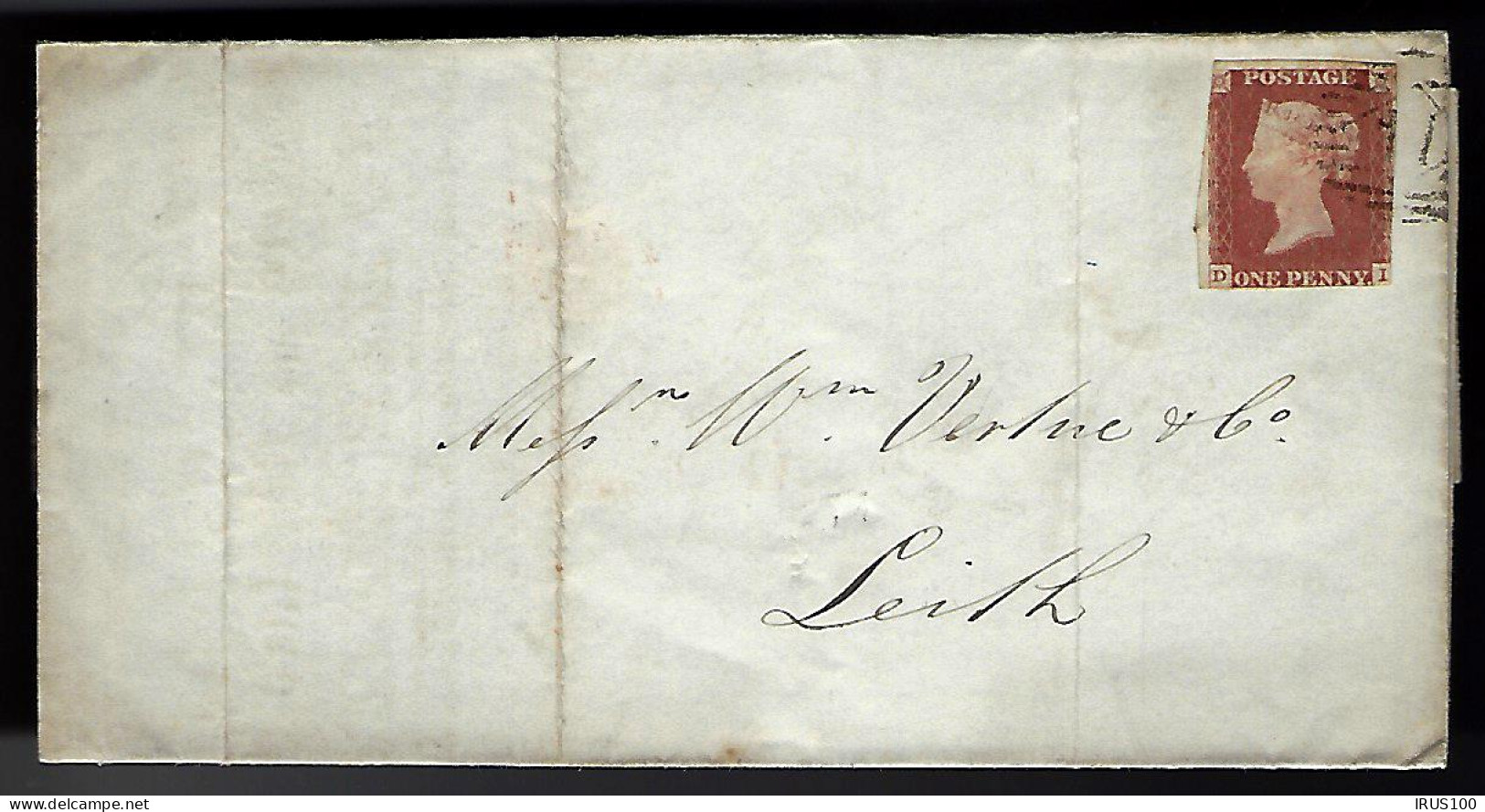 ONE PENNY ROUGE NON DENTELÉ SUR LETTRE - 1848 - POUR LEITH - Briefe U. Dokumente