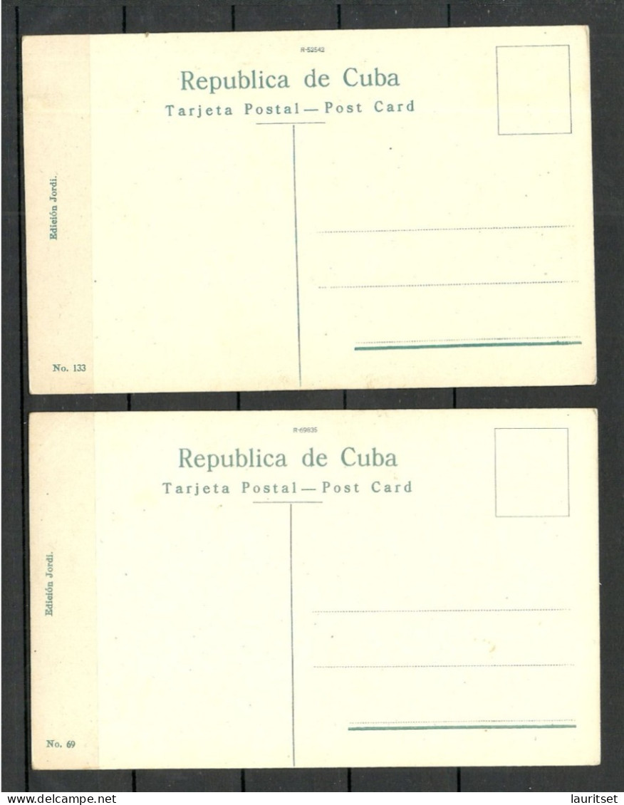 CUBA Kuba Habana, 2 Post Cards Edicion Jordi Luz Caballero Statue & Vedado Residences, Unused - Kuba