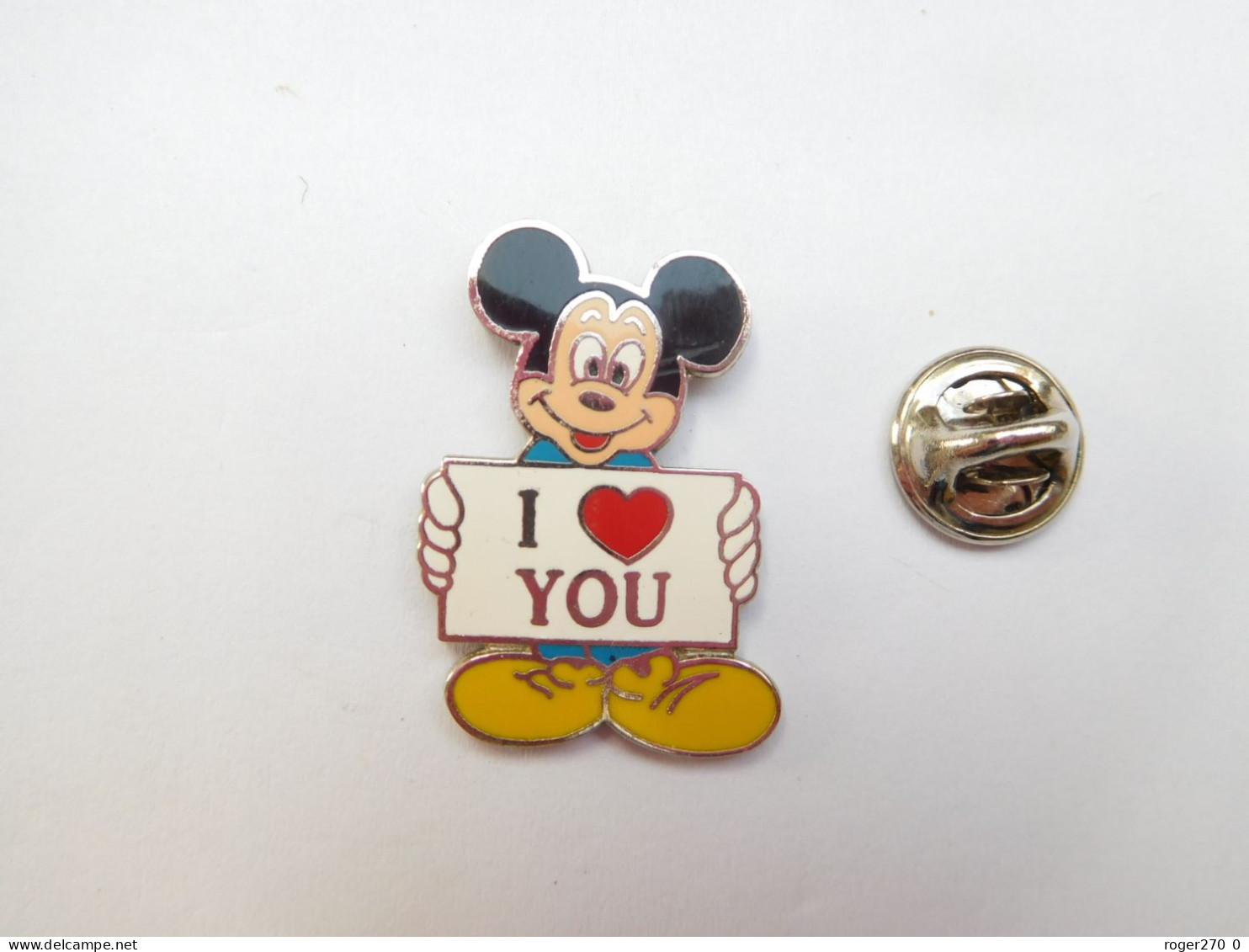 Superbe Pin's En EGF , Disney , Mickey  , I Love You  , Non Signé - Disney