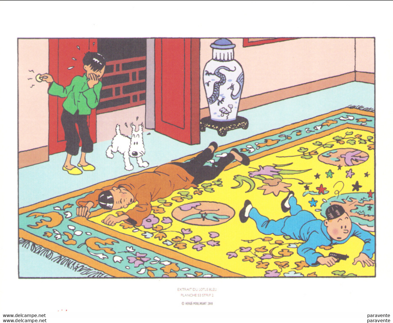 TINTIN : 3 Exlibris LOTUS BLEU Pour Ed MOULINSART 2010 - Illustrators G - I