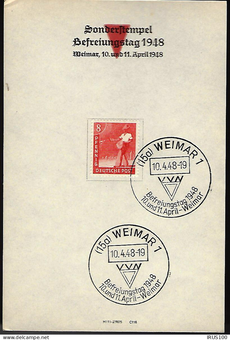 1948 - BEFREIUNGSTAG - WEIMAR   - Philatelic Exhibitions