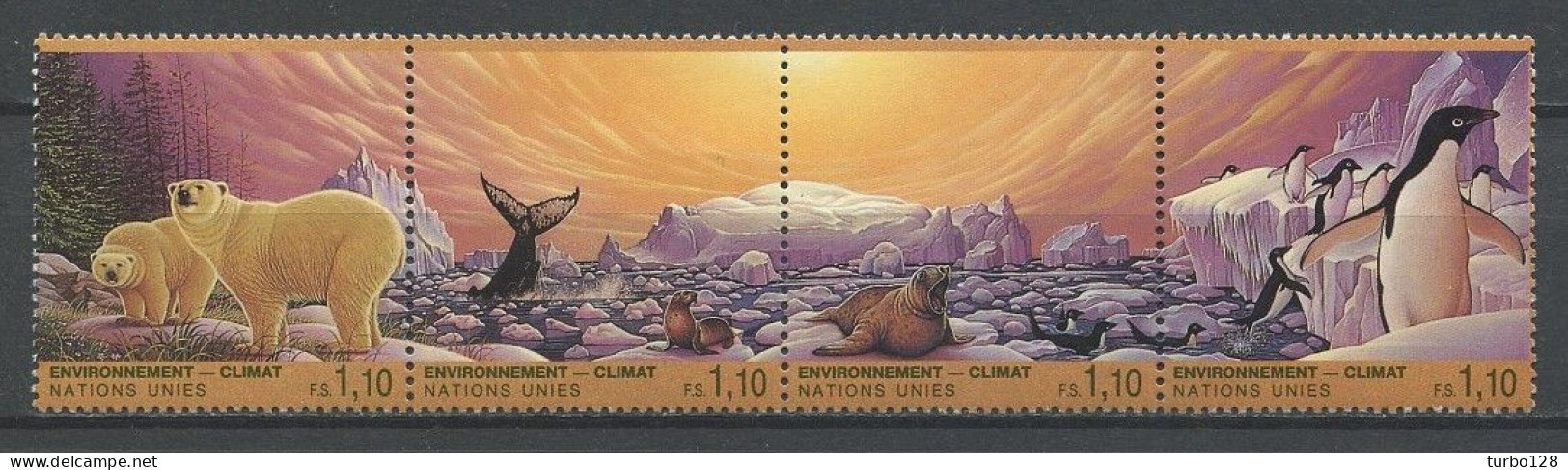 N.U. GENEVE 1993 N° 259/262 ** Neufs MNH  Superbes C 10 € Faune Marine Baleine Lion De Mer Animaux Ours Pingouins - Neufs