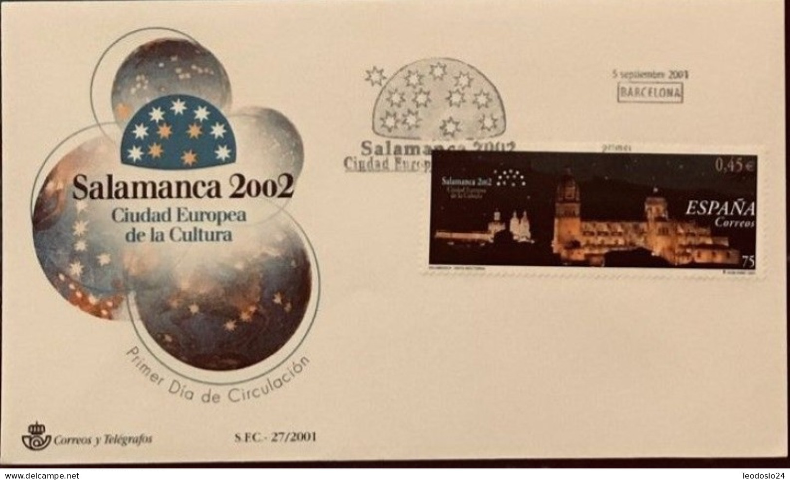 FDC  2001.-SALAMANCA 2002 CIUDAD EUROPEA DE LA CULTURA - FDC