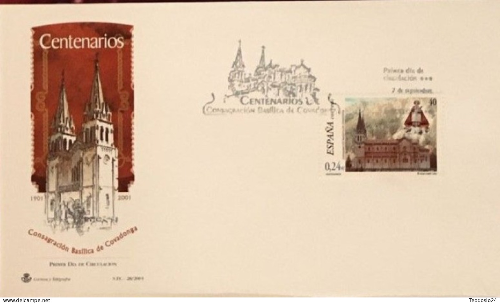 FDC  2001.-BASILICA DE COVADONGA - FDC