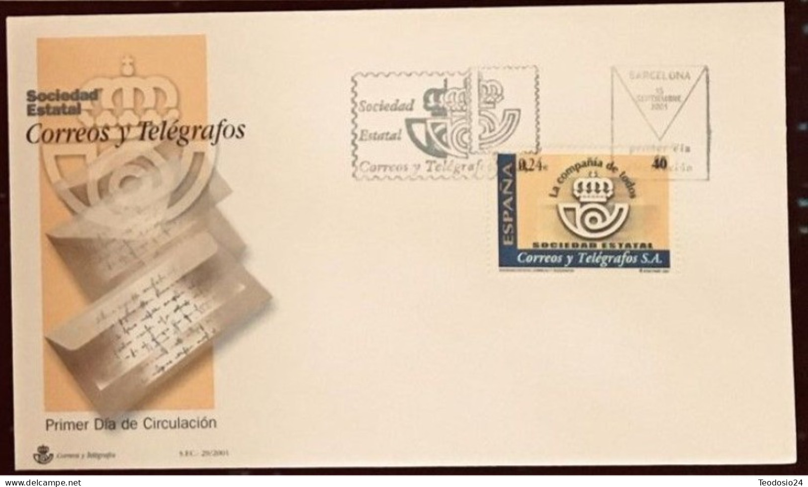 FDC  2001.-CORREOS Y TELEGRAFOS - FDC