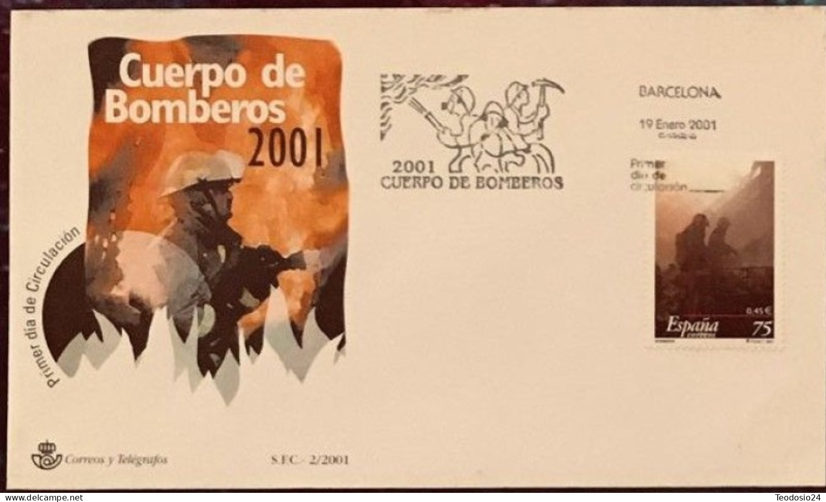 FDC  2001.-CUERPO DE BOMBEROS - FDC