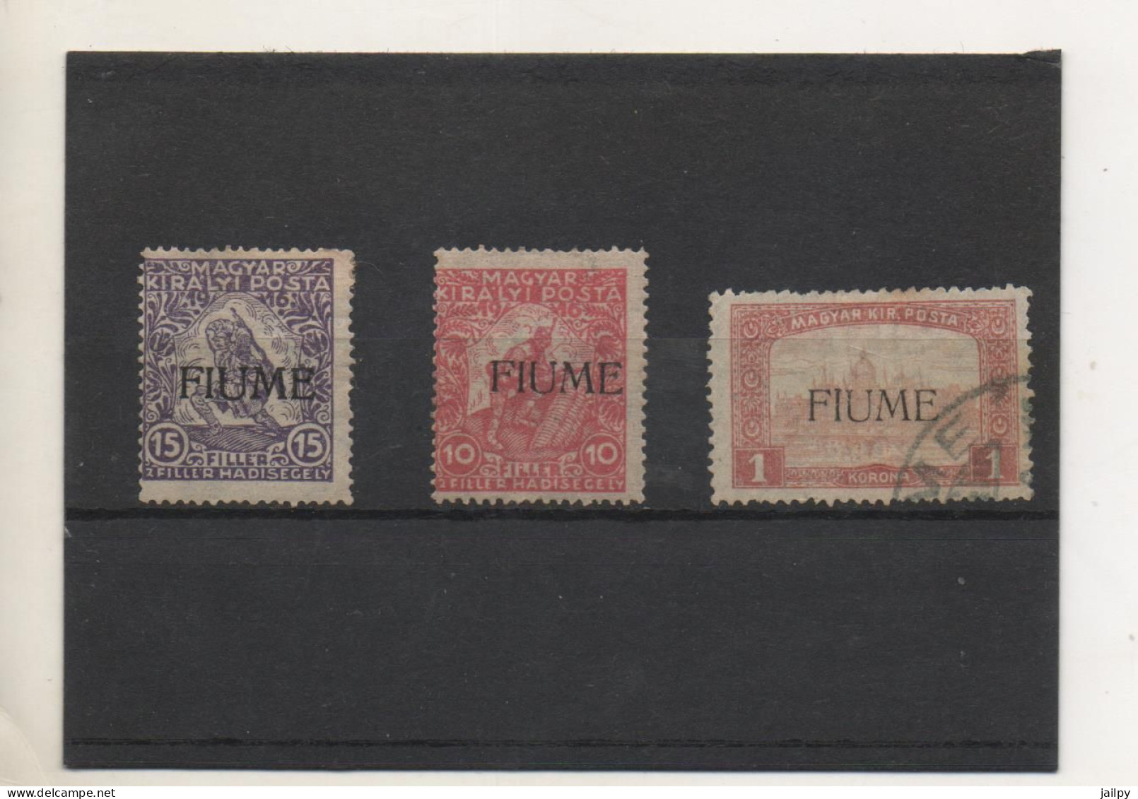 ITALIE   FIUME  3 Timbres   Surcharge Hongrie  2 Neufs Avec Charnière Et 1 Oblitéré - Fiume