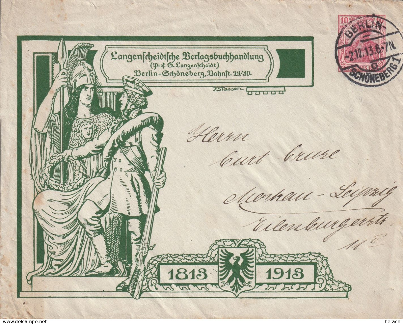 Allemagne Joli Entier Postal Illustré Berlin 1913 - Buste