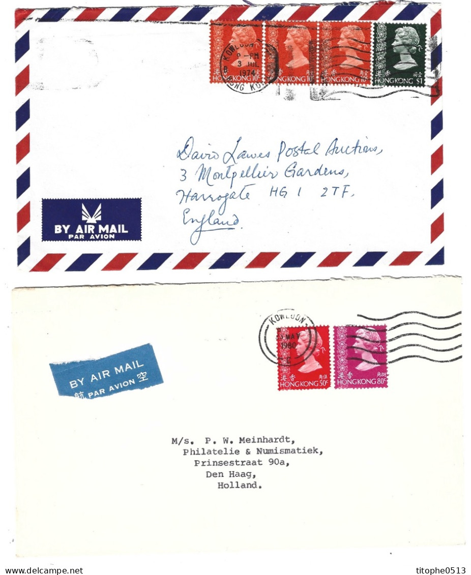 HONG KONG. 7 Enveloppes Ayant Circulé. Elizabeth II Selon Type De 1973. - Lettres & Documents