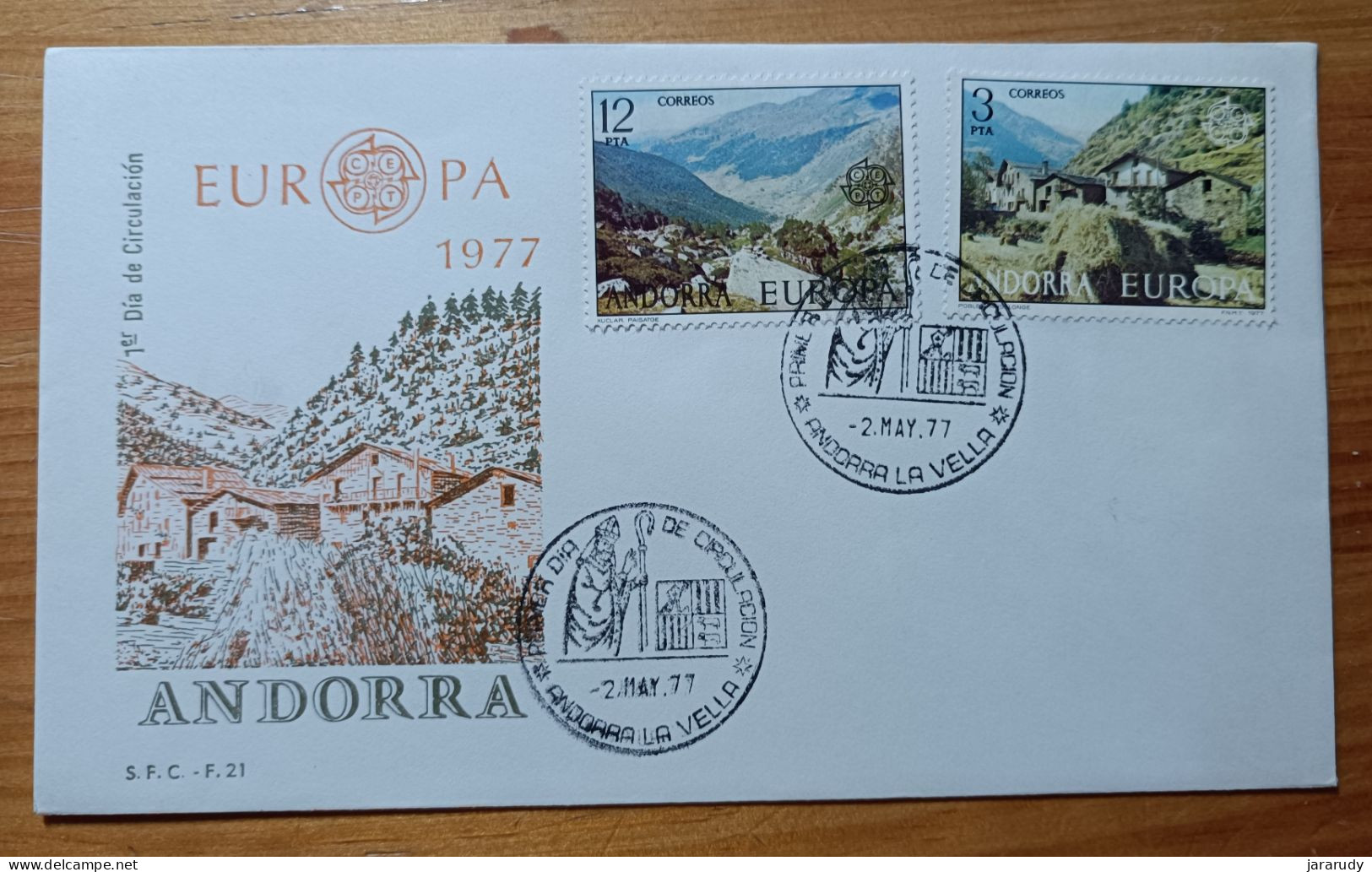 ANDORRA ESPAÑOLA EUROPA CEPT 1977 FDC/SPD MNH - Storia Postale