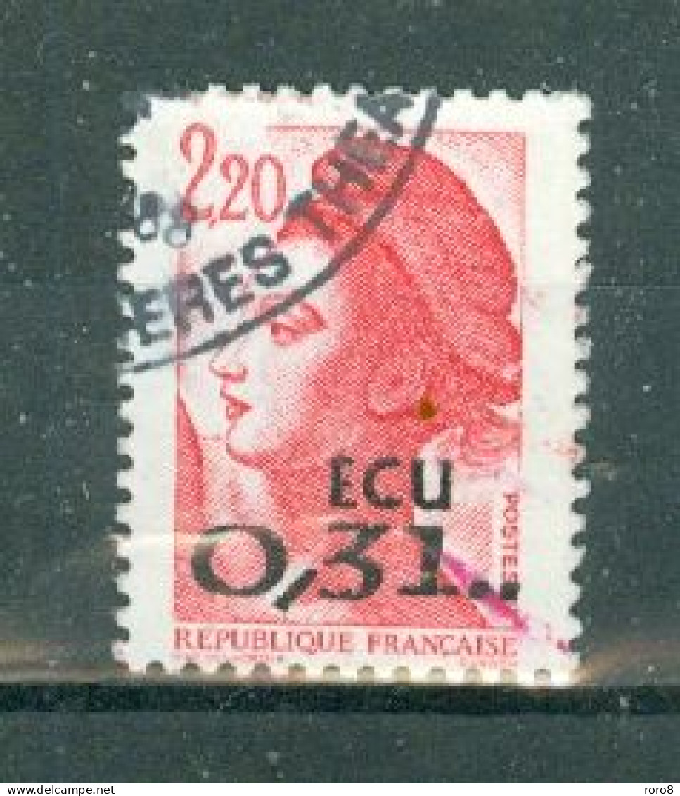 FRANCE - N°2530 Oblitéré - Série Courante. Type Liberté Avec En Surcharge Valeur En Monnaie Européenne (ECU). - Usados