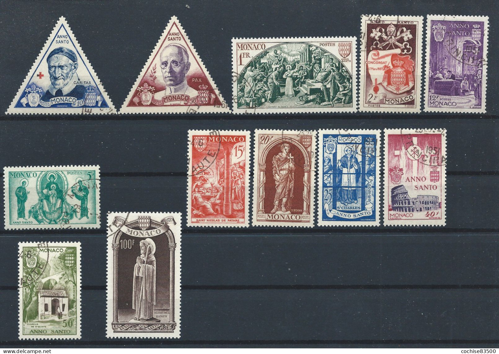 Monaco N°353/64 Obl (FU) 1951 - Année Sainte - Usados