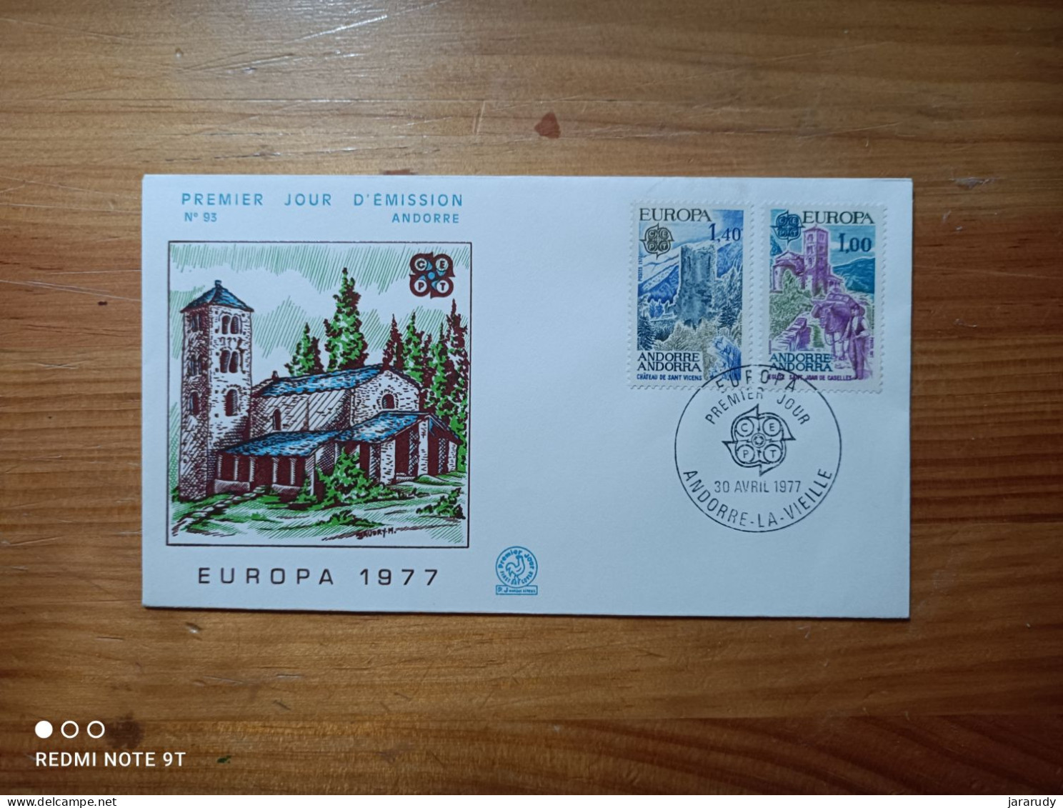 ANDORRA FRANCESA EUROPA CEPT 1977 FDC/SPD MNH - FDC