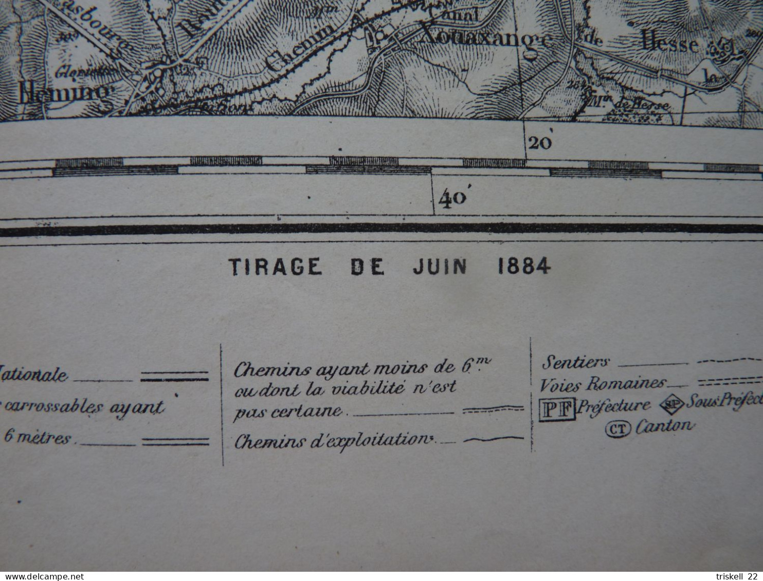 Carte D'État- Major De Sarrebourg, 1835 – Tirage De Juin 1884 - Europe