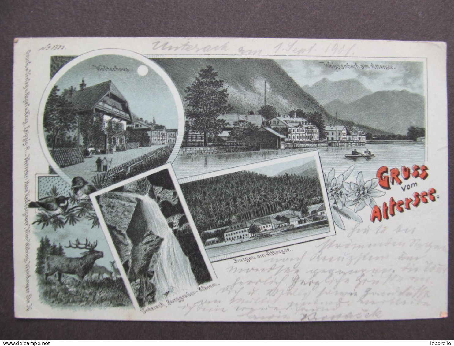 AK Weissenbach Burgau Am Attersee Litho 1900 // D*59149 - Attersee-Orte