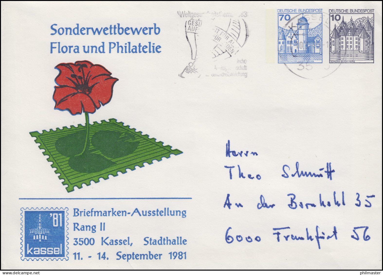 PU 132/03 BuS 70+10 Pf BMA Flora Und Philatelie, KASSEL 10.3.83 Nach Frankfurt - Private Covers - Mint