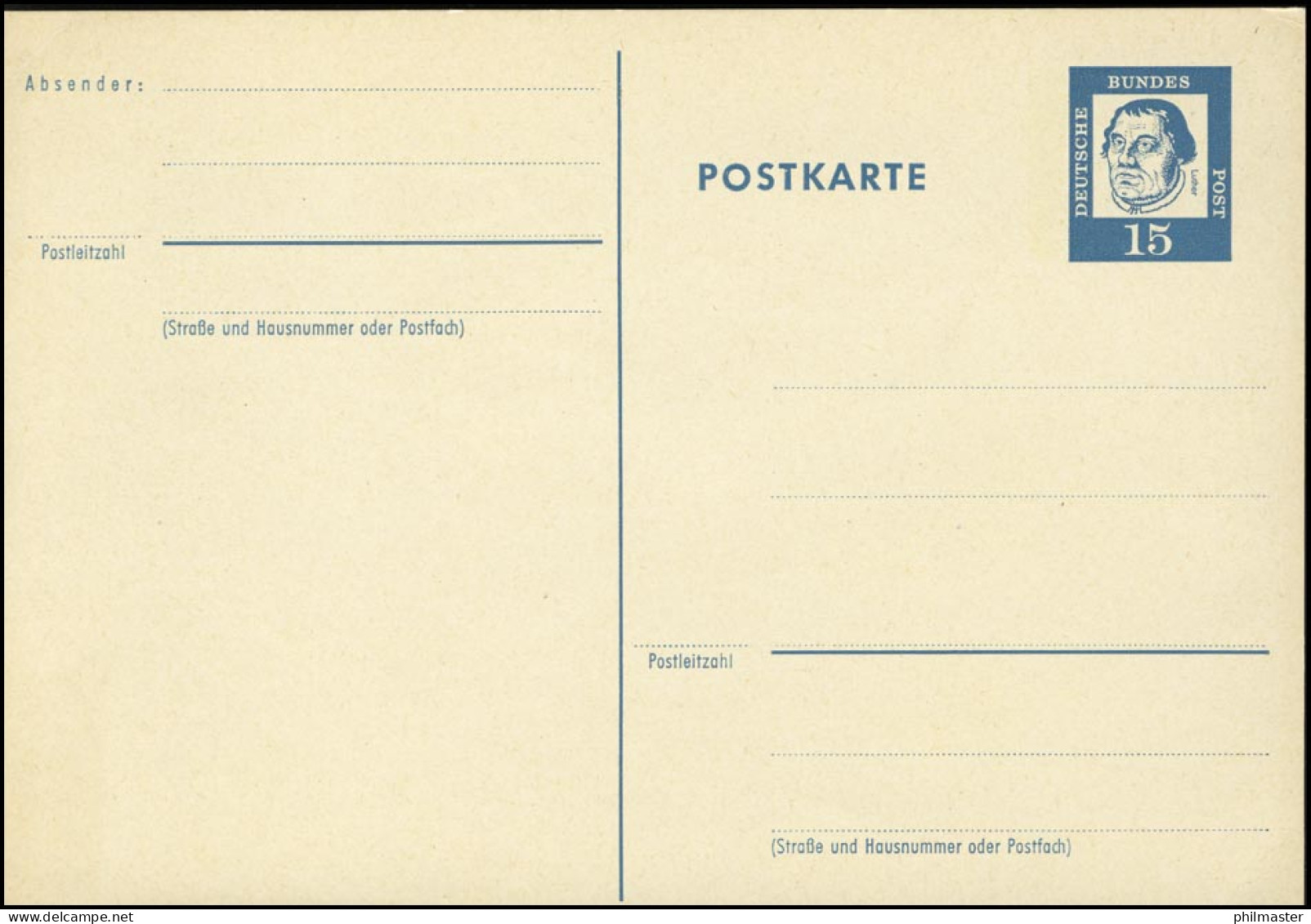P 79 Luther 15 Pf Grotesk, Mit Beidruck ** Wie Verausgabt - Postcards - Mint