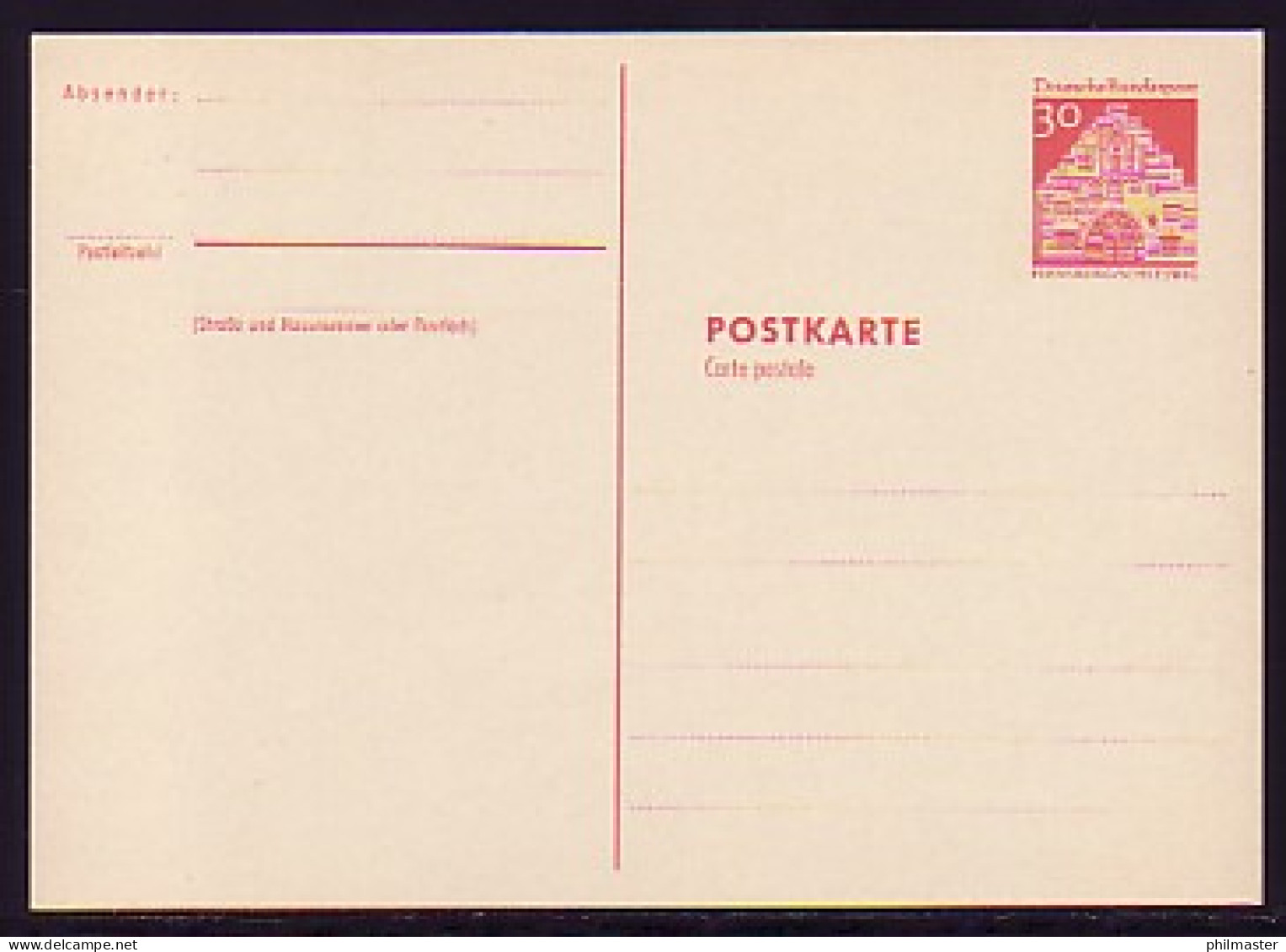 P 93 Bauwerke II 30 Pf - 5 Zeilen ** Wie Verausgabt - Cartes Postales - Neuves