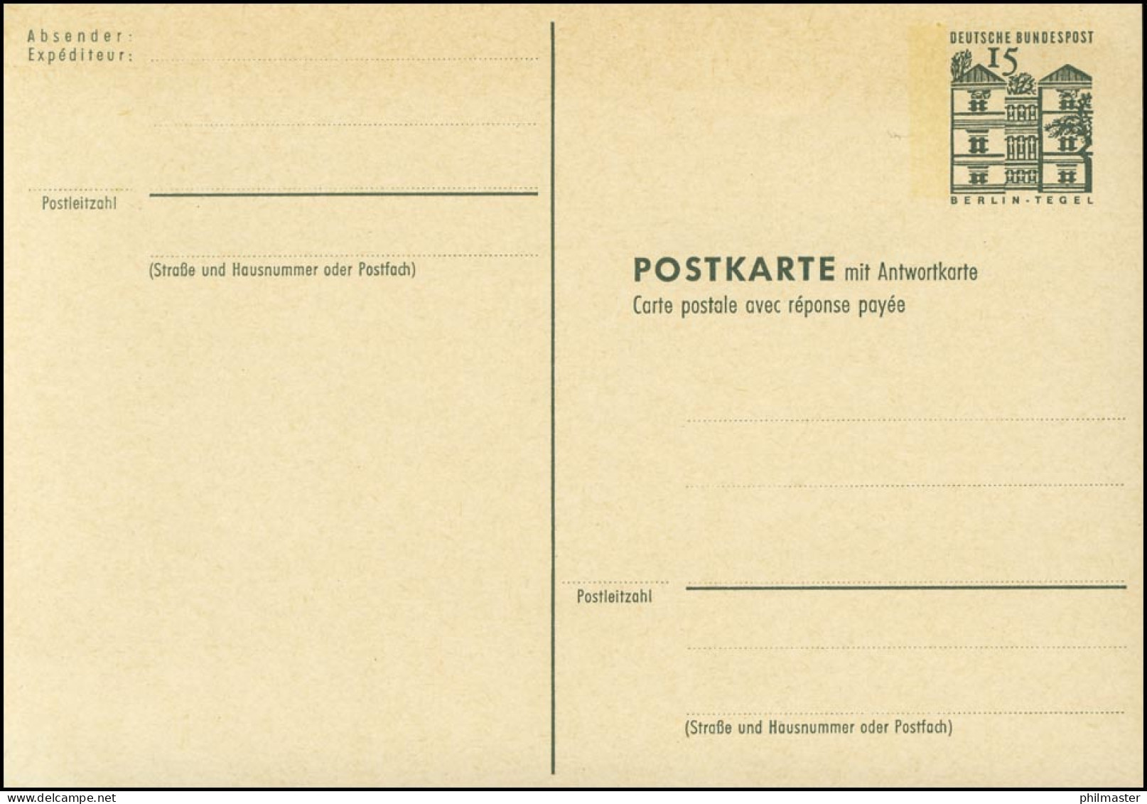 P 84 Bauwerke I 15/15 Pf Postkarte Oben  ** Wie Verausgabt - Postcards - Mint