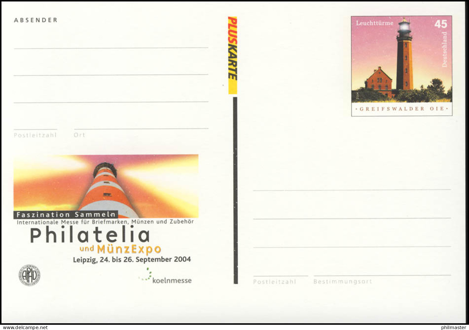PSo 87 Briefmarkenmesse PHILATELIA Und MünzExpo Leipzig 2004, ** - Postkarten - Ungebraucht