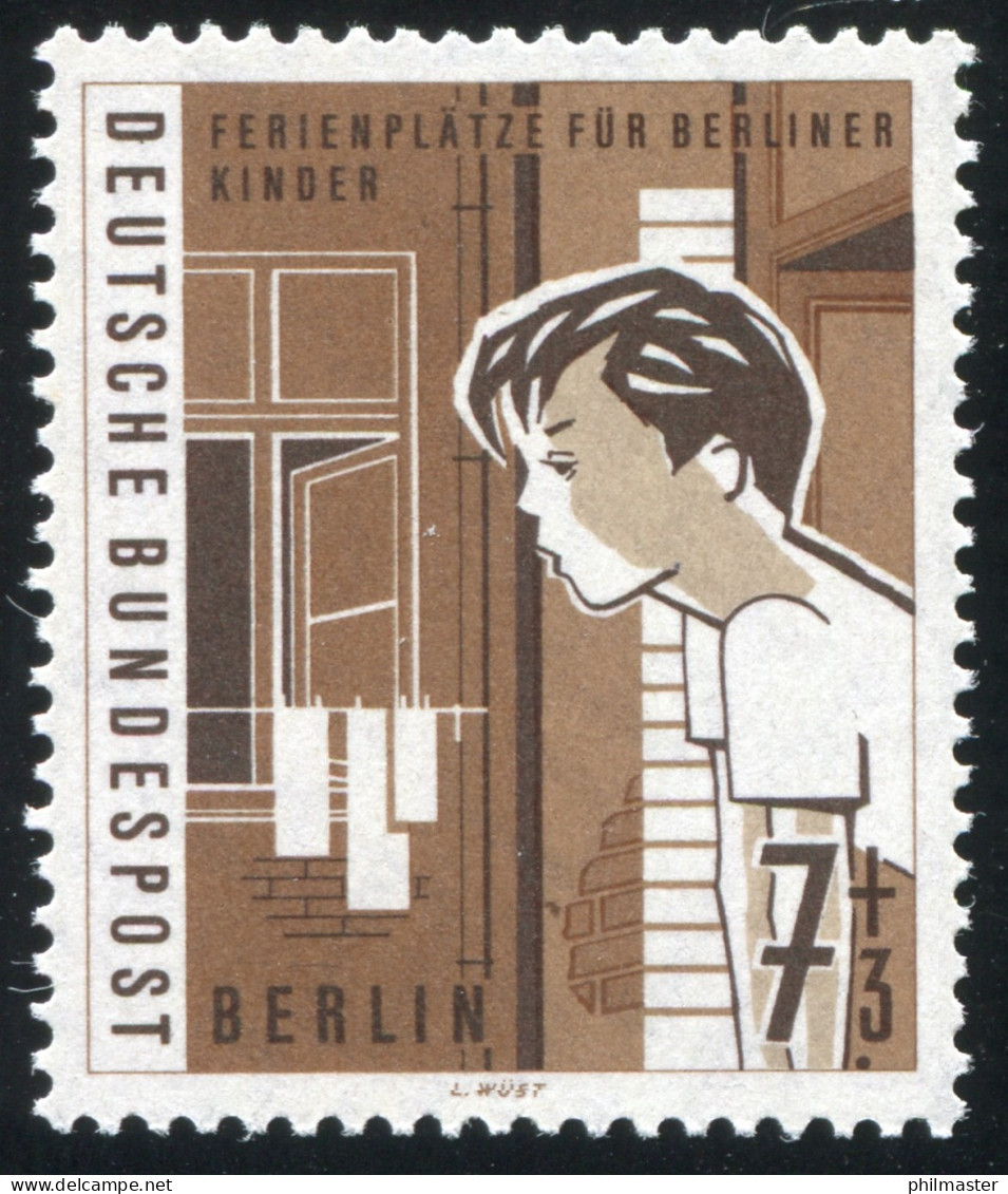 193 Kinder 7 Pf Mit PLF Brauner Fleck Unter Der 3, Feld 45 ** Postfrisch - Abarten Und Kuriositäten