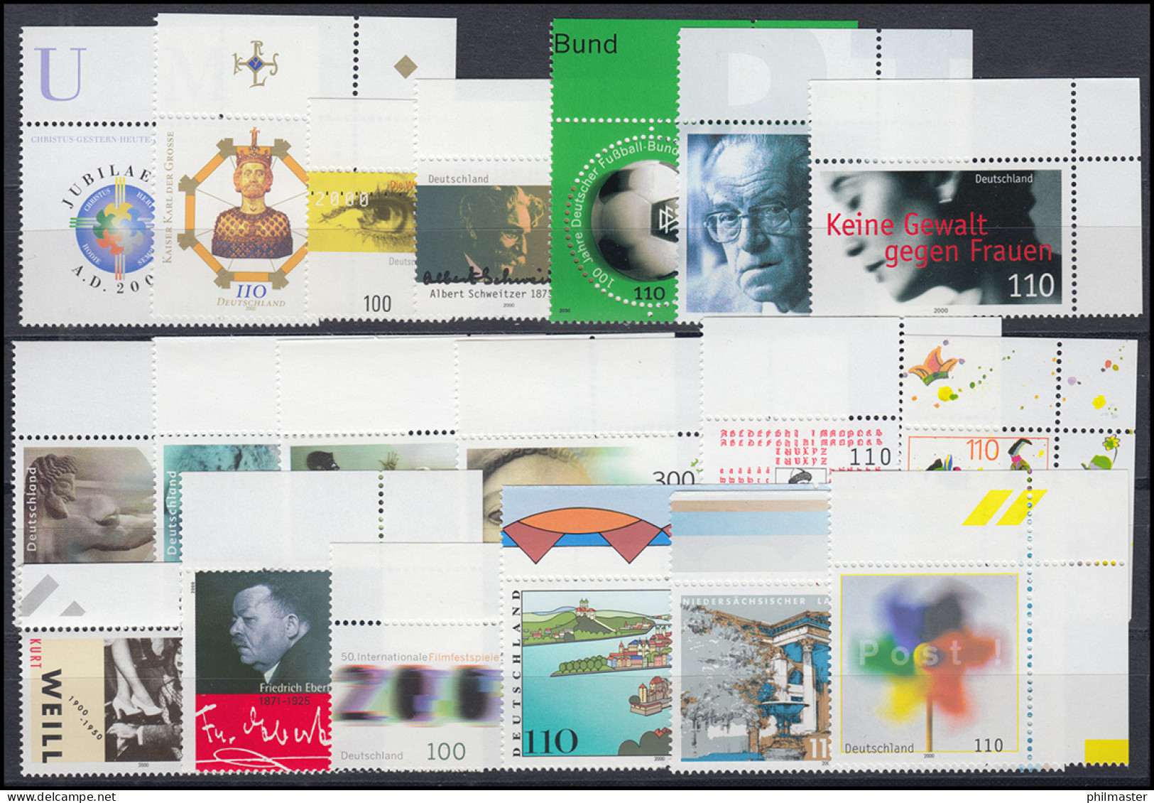 2087-2155 Bund-Jahrgang 2000 Kpl. Ecken Oben Rechts ** Postfrisch - Annual Collections