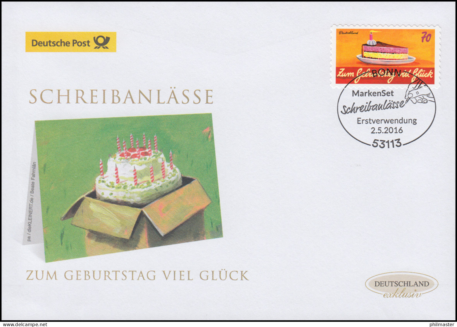 3243 Schreibanlässe: Geburtstag, Selbstklebend, Schmuck-FDC Deutschland Exklusiv - Briefe U. Dokumente
