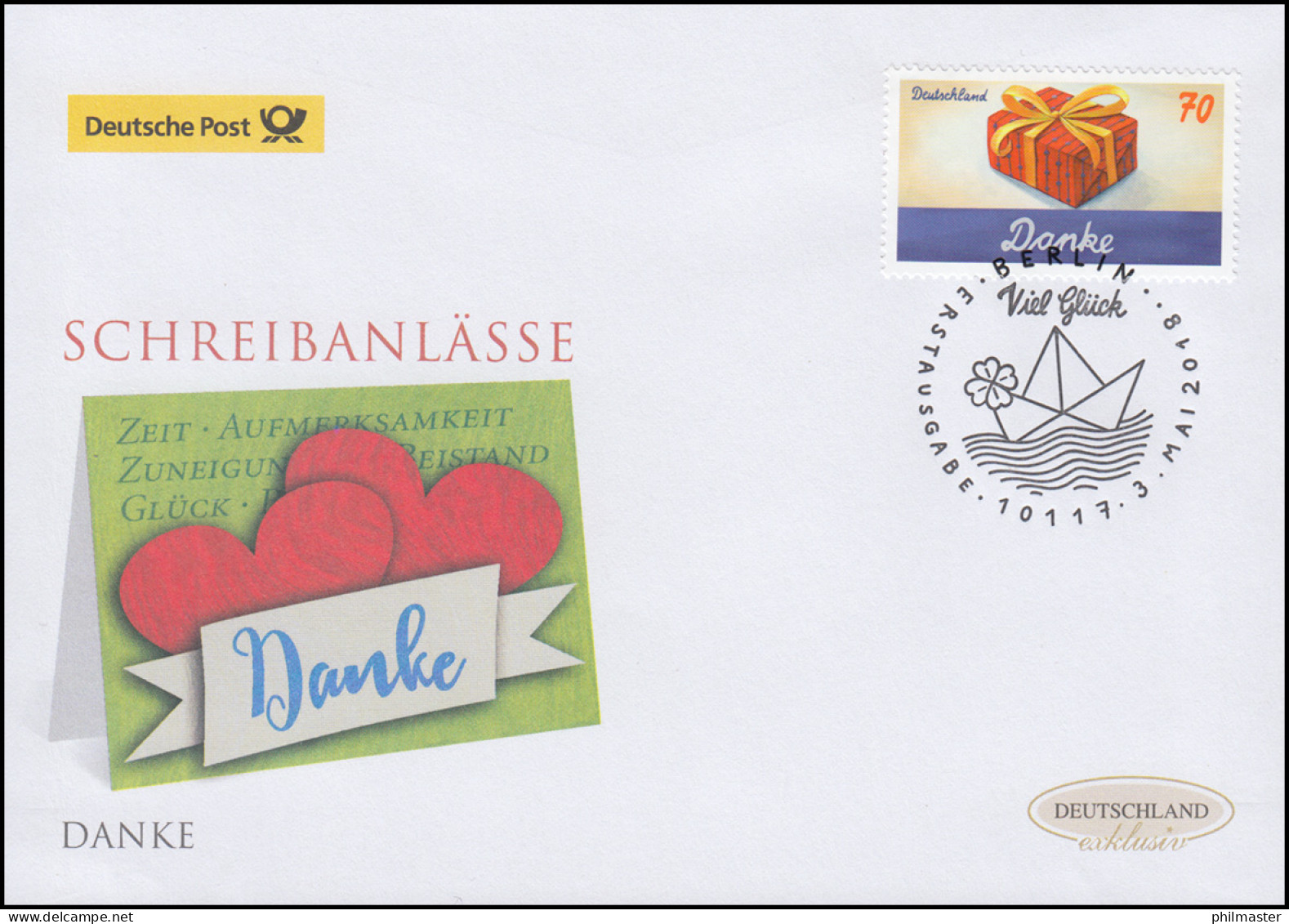 3386 Schreibanlässe - Danke, Schmuck-FDC Deutschland Exklusiv - Storia Postale