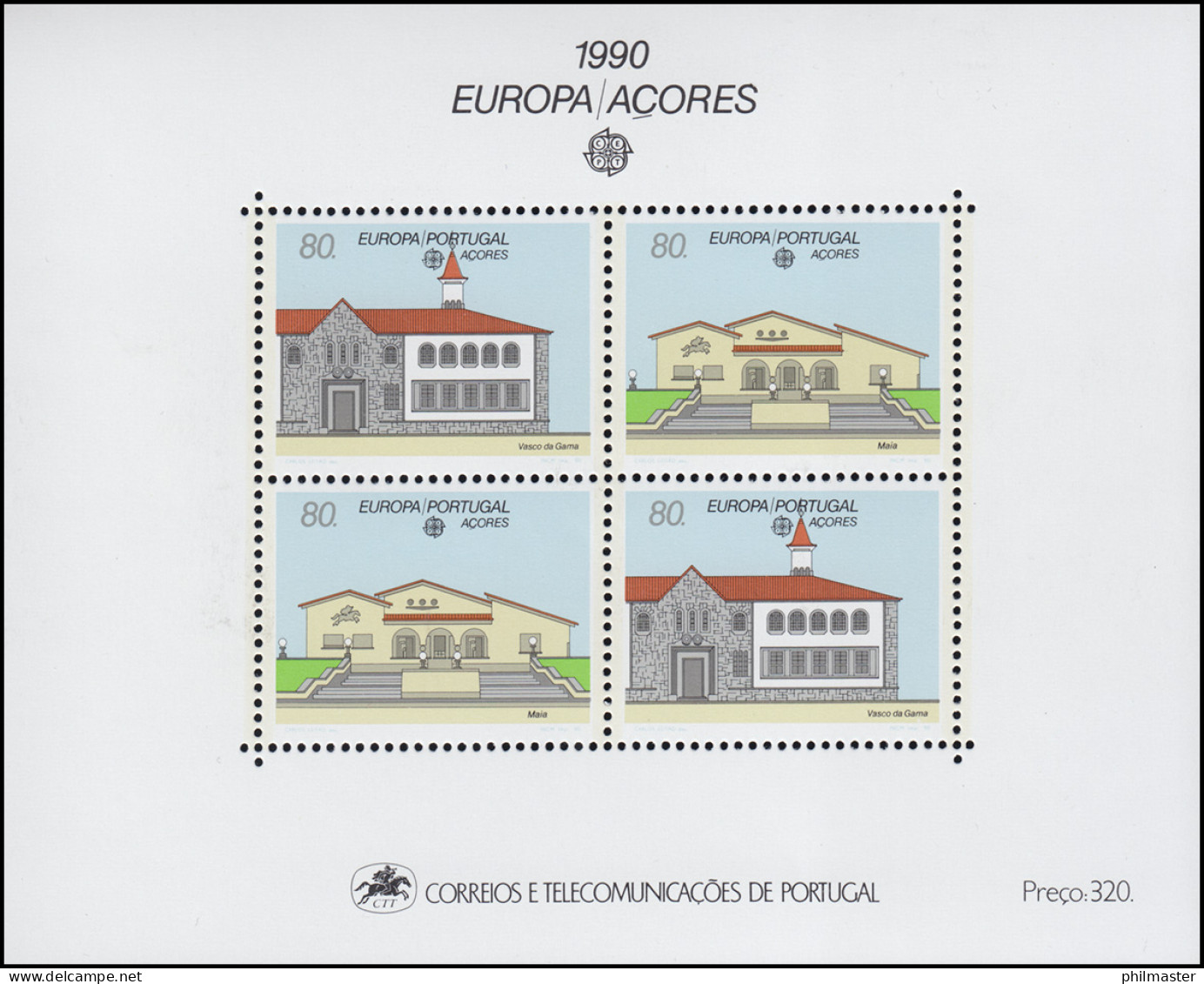 Portugal-Azoren Block 11 Europaunion CEPT Postalische Einrichtungen, ** / MNH - Azores