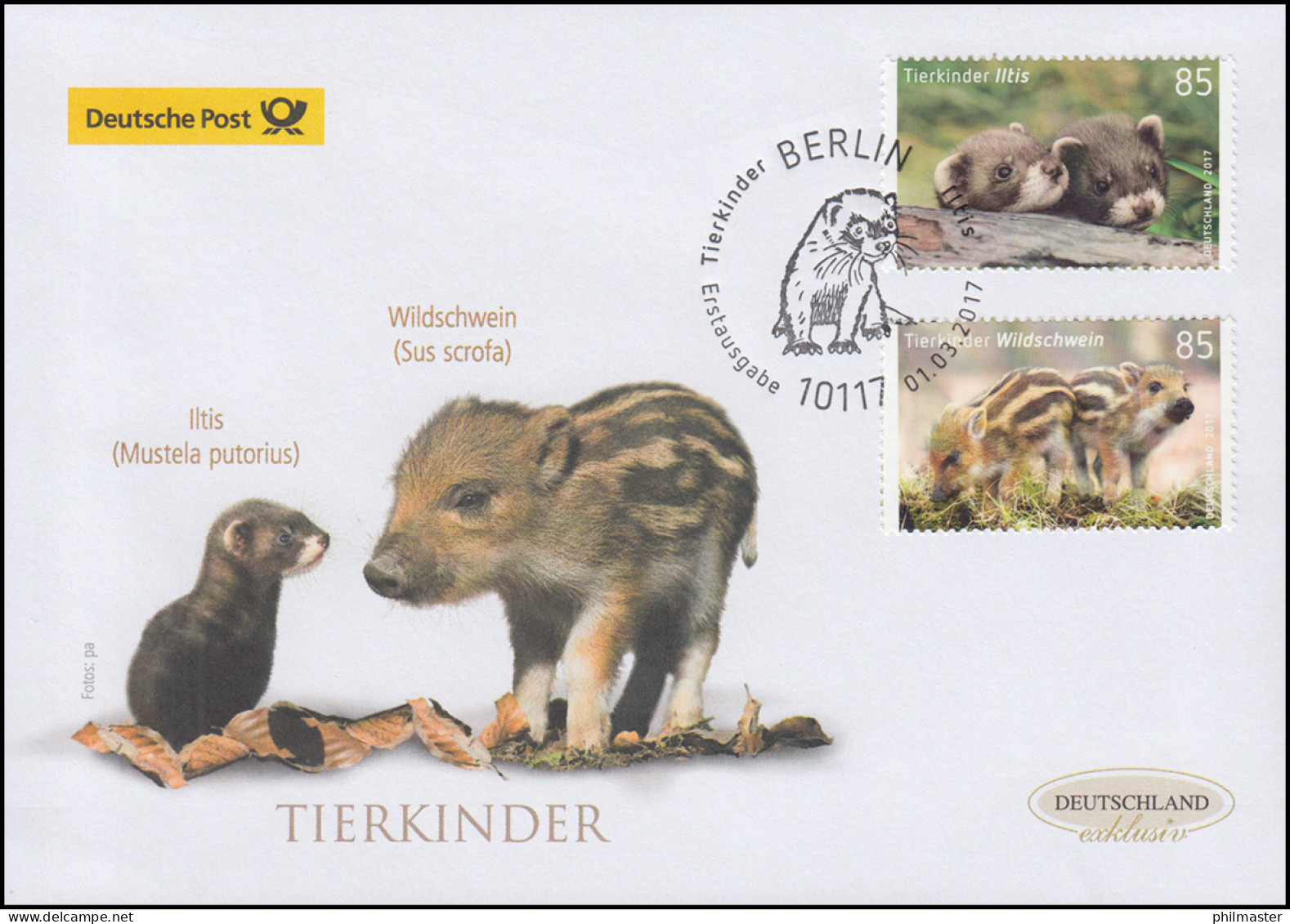 3288-3289 Iltis Und Windschwein, Nassklebend, Schmuck-FDC Deutschland Exklusiv - Covers & Documents