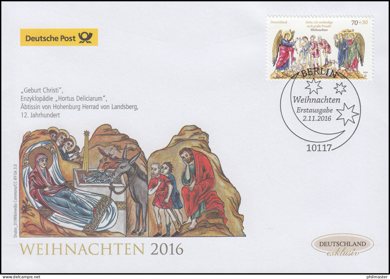 3266 Weihnachten 2016, Nassklebend, Schmuck-FDC Deutschland Exklusiv - Briefe U. Dokumente