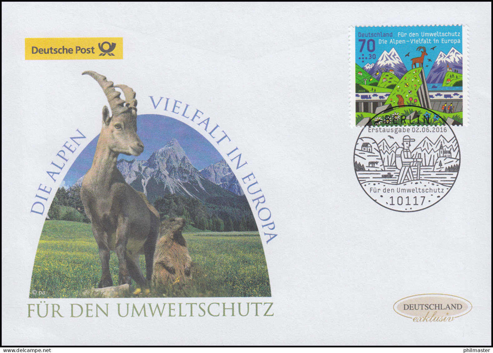 3245 Umweltschutz: Die Alpen, Schmuck-FDC Deutschland Exklusiv - Storia Postale