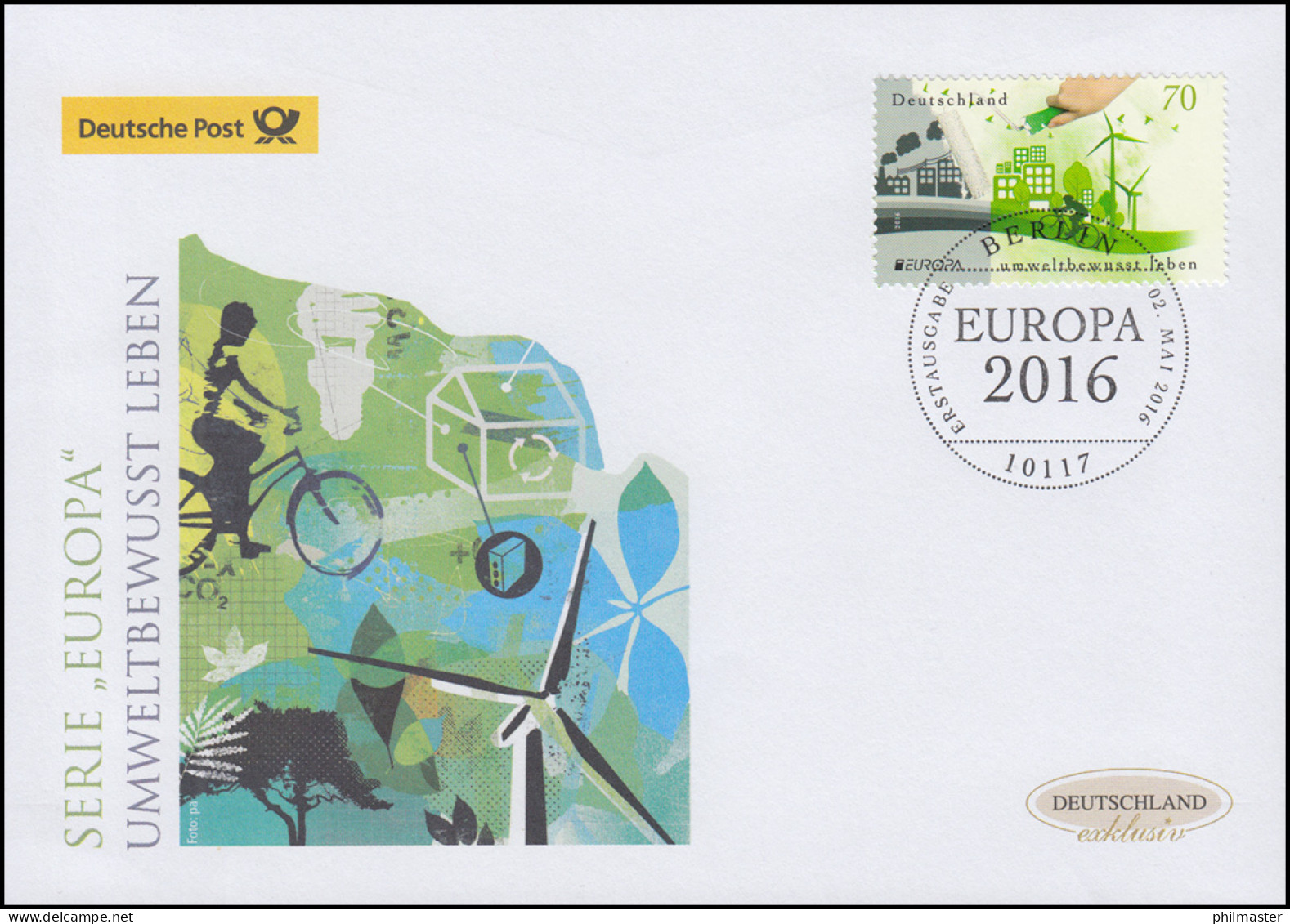 3238 EUROPA Umweltbewußt Leben, Schmuck-FDC Deutschland Exklusiv - Covers & Documents