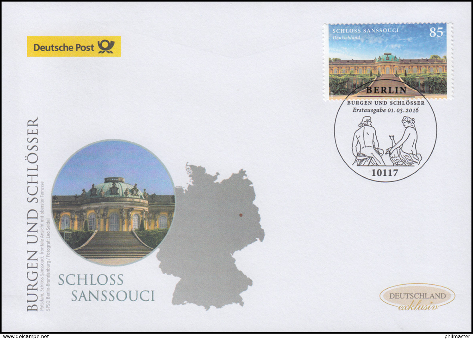 3216 Schloss Sanssouci, Nassklebend, Schmuck-FDC Deutschland Exklusiv - Brieven En Documenten