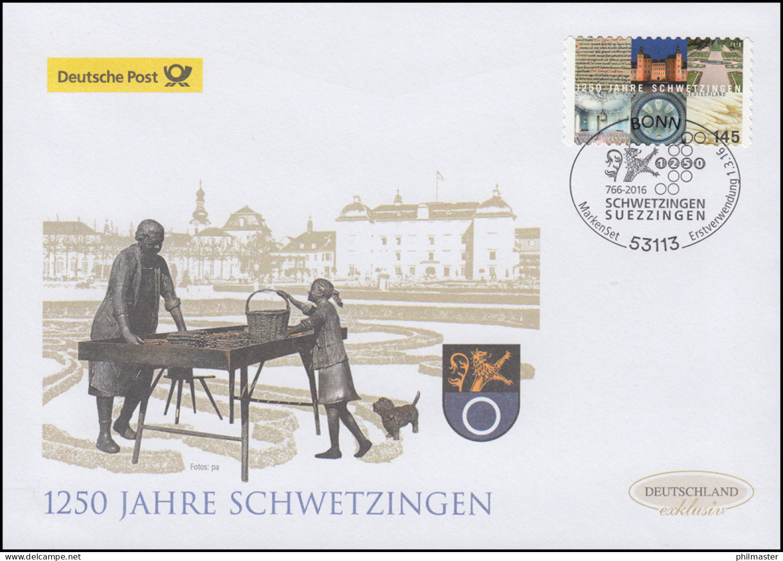 3221 Stadt Schwetzingen, Selbstklebend, Schmuck-FDC Deutschland Exklusiv - Storia Postale