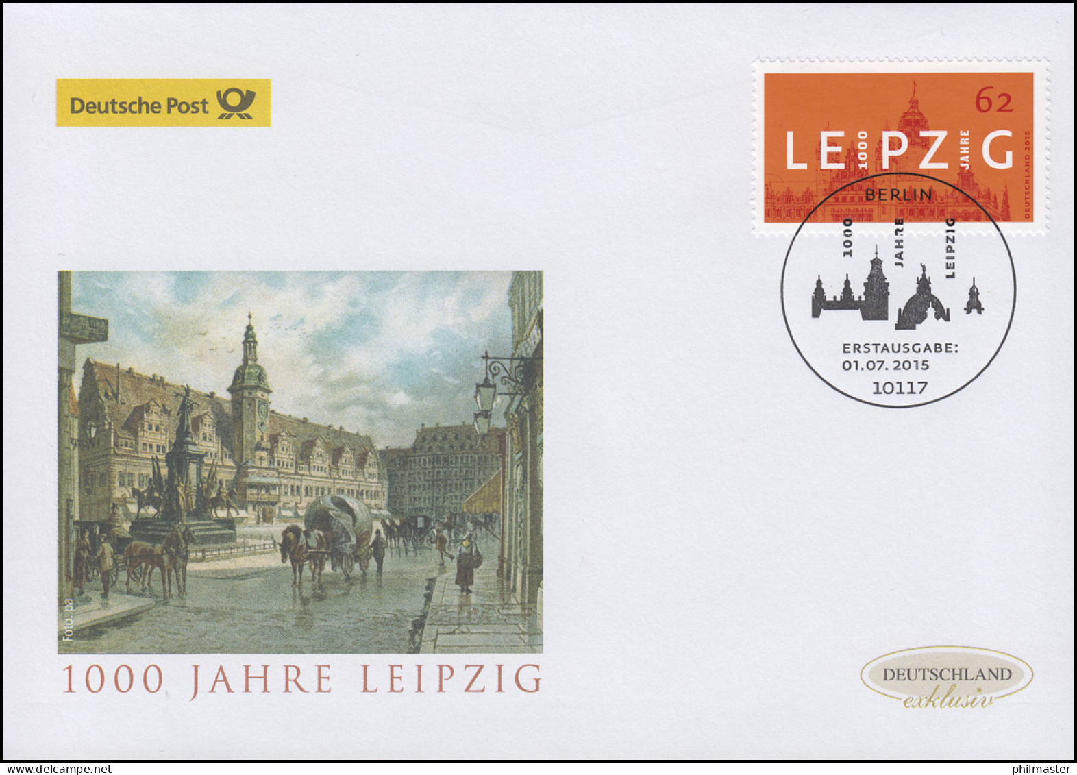 3164 Jubiläum 1000 Jahre Leipzig, Schmuck-FDC Deutschland Exklusiv - Lettres & Documents