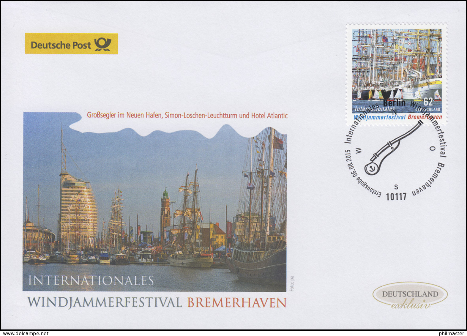 3172 Windjammerfestival Bremerhaven, Schmuck-FDC Deutschland Exklusiv - Briefe U. Dokumente