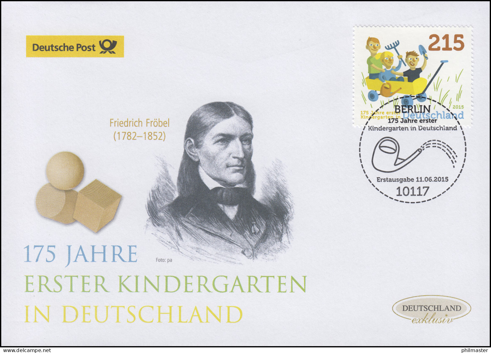3158 Erster Kindergarten In Deutschland, Schmuck-FDC Deutschland Exklusiv - Covers & Documents