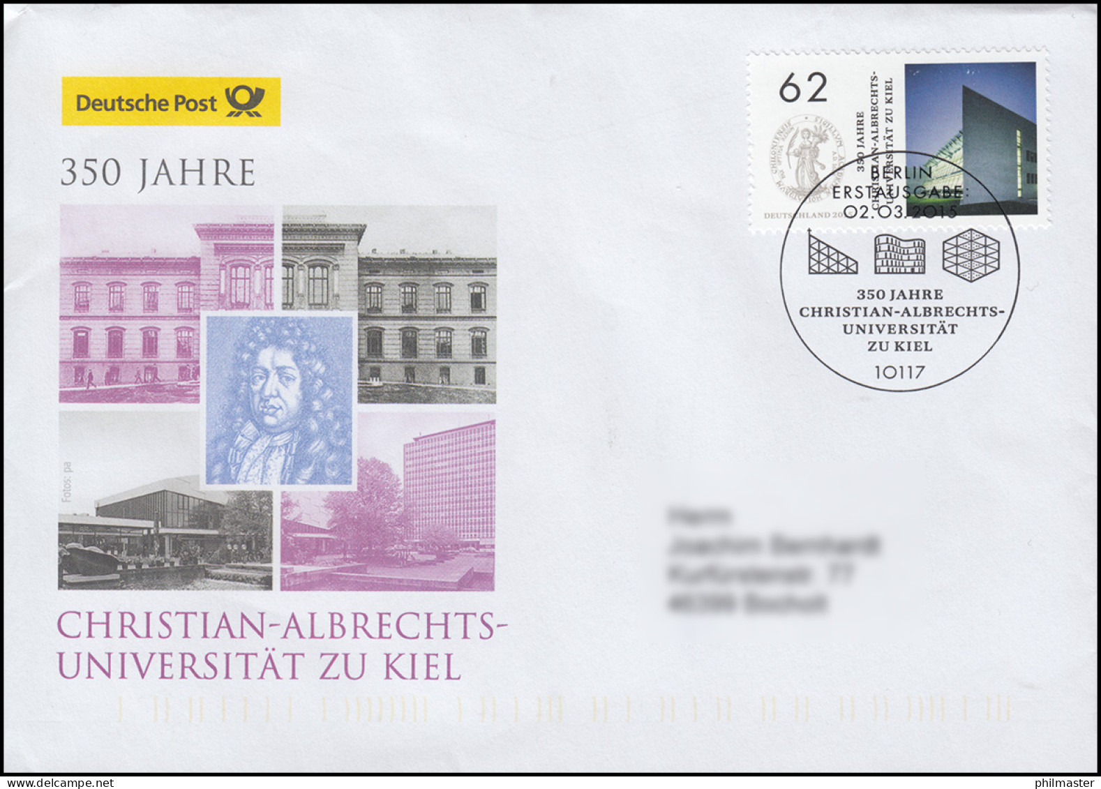 3139 Christian-Albrechts-Universität Kiel, Schmuck-FDC Deutschland Exklusiv - Storia Postale