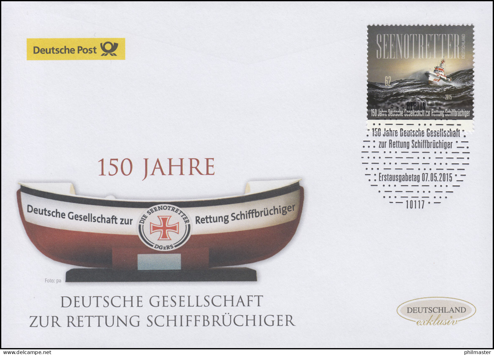 3153 Gesellschaft Zur Rettung Schiffbrüchiger, Schmuck-FDC Deutschland Exklusiv - Brieven En Documenten